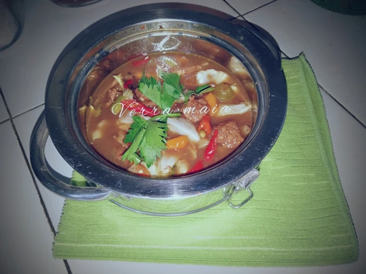 Langkah Gampang Membuat Resep Asem asem daging sapi yang Bisa Manjain Lidah