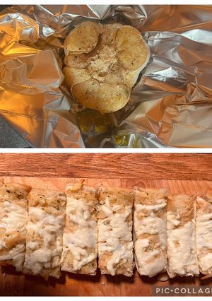 A picture of The ABSOLUTE BEST Roasted Garlic Cheese Bread 🥖.