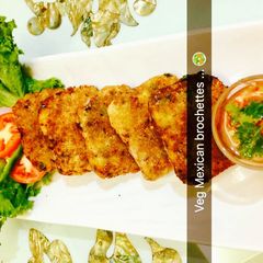 A picture of Veg Mexican Brochettes(kababs).