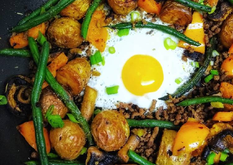 Steps to Make Favorite Left Over Roast Potato Piri Piri Beef Hash