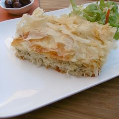 A picture of Chicken baked with Phyllo & Feta Cheese (Kotopita).