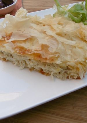 A picture of Chicken baked with Phyllo & Feta Cheese (Kotopita).