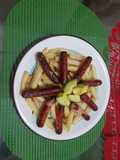 Flor de longanicilla y papas fritas..