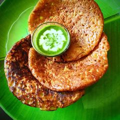 A picture of Rajgira Potato Cheela.