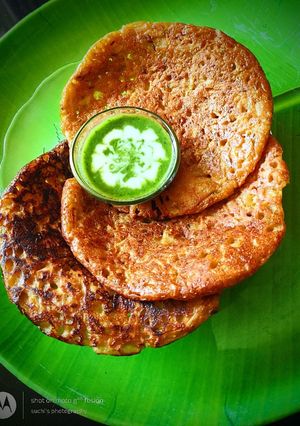 A picture of Rajgira Potato Cheela.