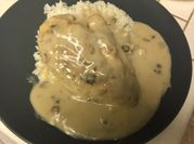 A picture of cream of mushroom soup