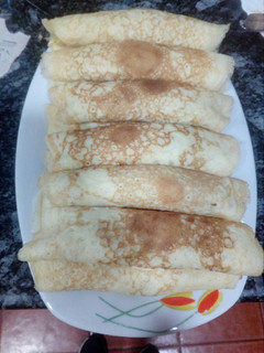 Una foto de Creps de puerro y jamón York