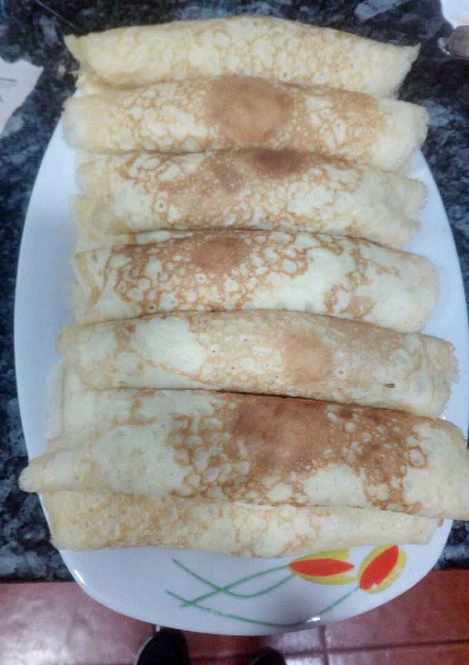 Una foto de Creps de puerro y jamón York