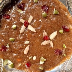 A picture of Amaranth or Rajgira Halwa.