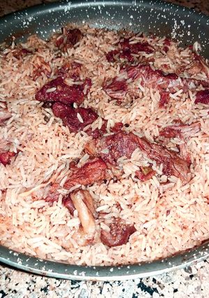 صورة لوصفة بسمتي بلحم الموزة البتلو 😋
