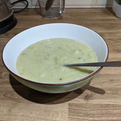 A picture of Hearty Leek and Potato Soup.