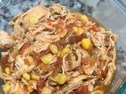 A picture of shredded chicken