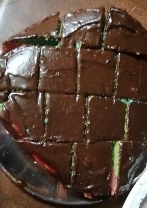 A picture of Coloured cake#flatecakecerecipe.