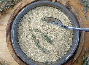Une photo de 🌱 "Parmesan" végétal cajou amande sésame (sans fromage)