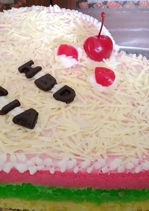 Foto resep Rainbow Cake (4 Telur)