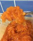 Dulce de pomelo rosado con poca azúcar