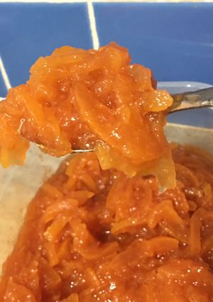 Una foto de Dulce de pomelo rosado con poca azúcar