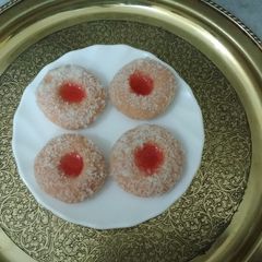 A picture of Coconut Rose Peda.