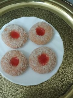 A picture of Coconut Rose Peda.