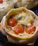 Canastitas de zapallito y tomates cherry