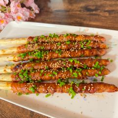 A picture of Japanese Pork and Asparagus Roll.