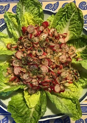Une photo de Salade de radis roses au thon et piment d espelette