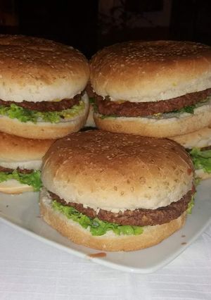 A picture of Lenten Burgers with Bean Patties 🍔🍔.
