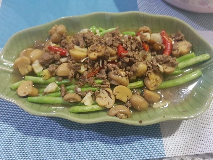 Cara Gampang Membikin Resep  Baby buncis tumis daging sapi cincang yang Lezat Sekali, Enak