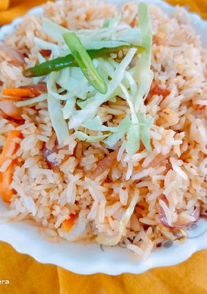 A picture of Veggie fried rice.