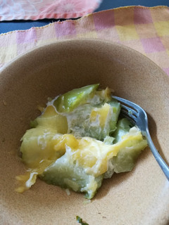 Una foto de Chayotes con crema y queso