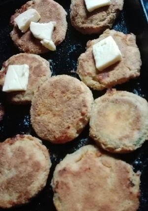 Una foto de Milanesa de zapallito rellenas jamón y queso