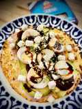 Fajita de aguacate, remolacha, jamón york y queso Keos