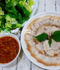 thịt heo luộc cuốn bánh tráng
