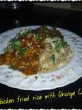 Chicken fried rice with orange chicken
