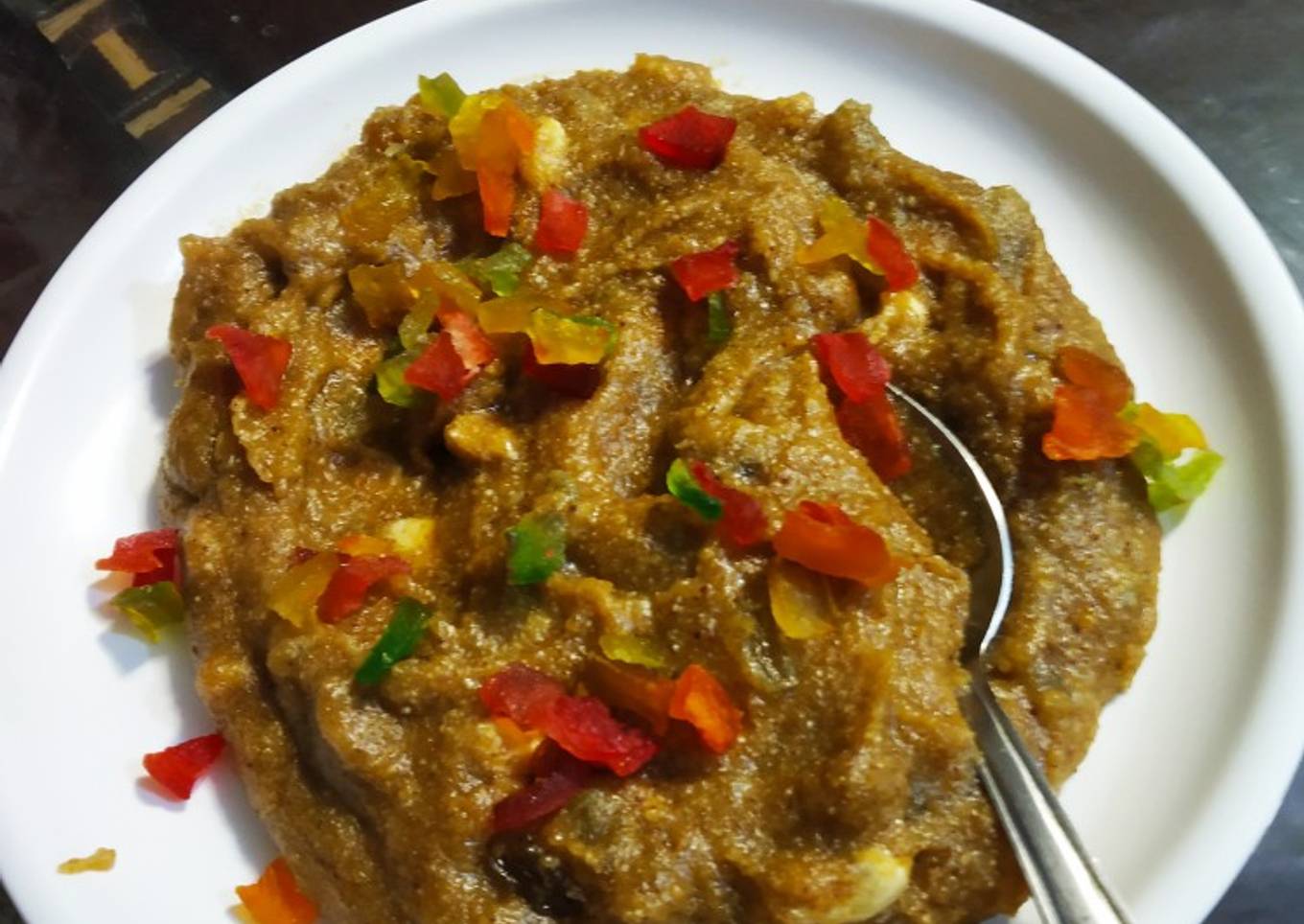 Besan jaggery halwa