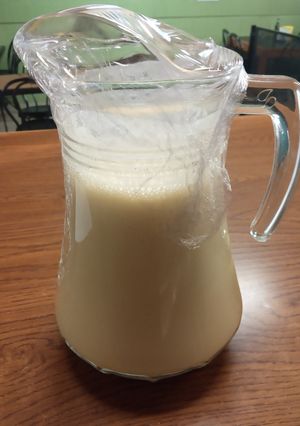 Una foto de Batido de soja, manzana y pera