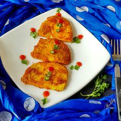 A picture of Spicy odia style yam fry (pithau dia bhaja).