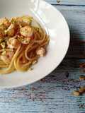 Spaghettone con gamberi e pistacchi alla siciliana!
