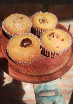 Una foto de Muffins de dulce de leche con corazón de dulce de leche