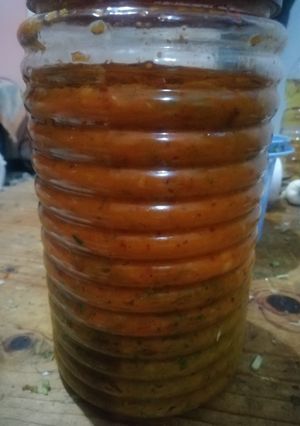 صورة لوصفة تفريز دقه التوم الحمرا 👌