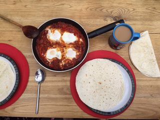 Marc’s huevos rancheros with chorizo