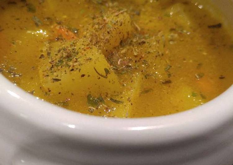 Recipe of Super Quick Homemade (NOT cream of) Potato soup w/Carrots, Cerleriac and fresh herbs