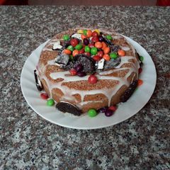 A picture of Mint-choc Christmas cake #festivedish.