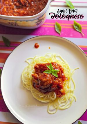 Gambar Bolognese pasta angle hair