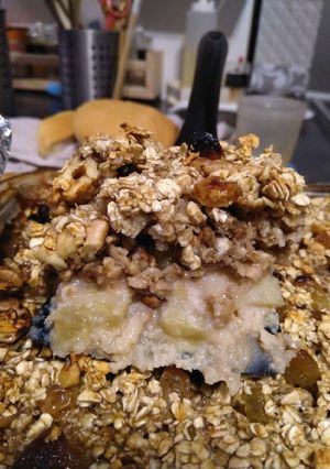 Une photo de Baked oatmeal raisin noix