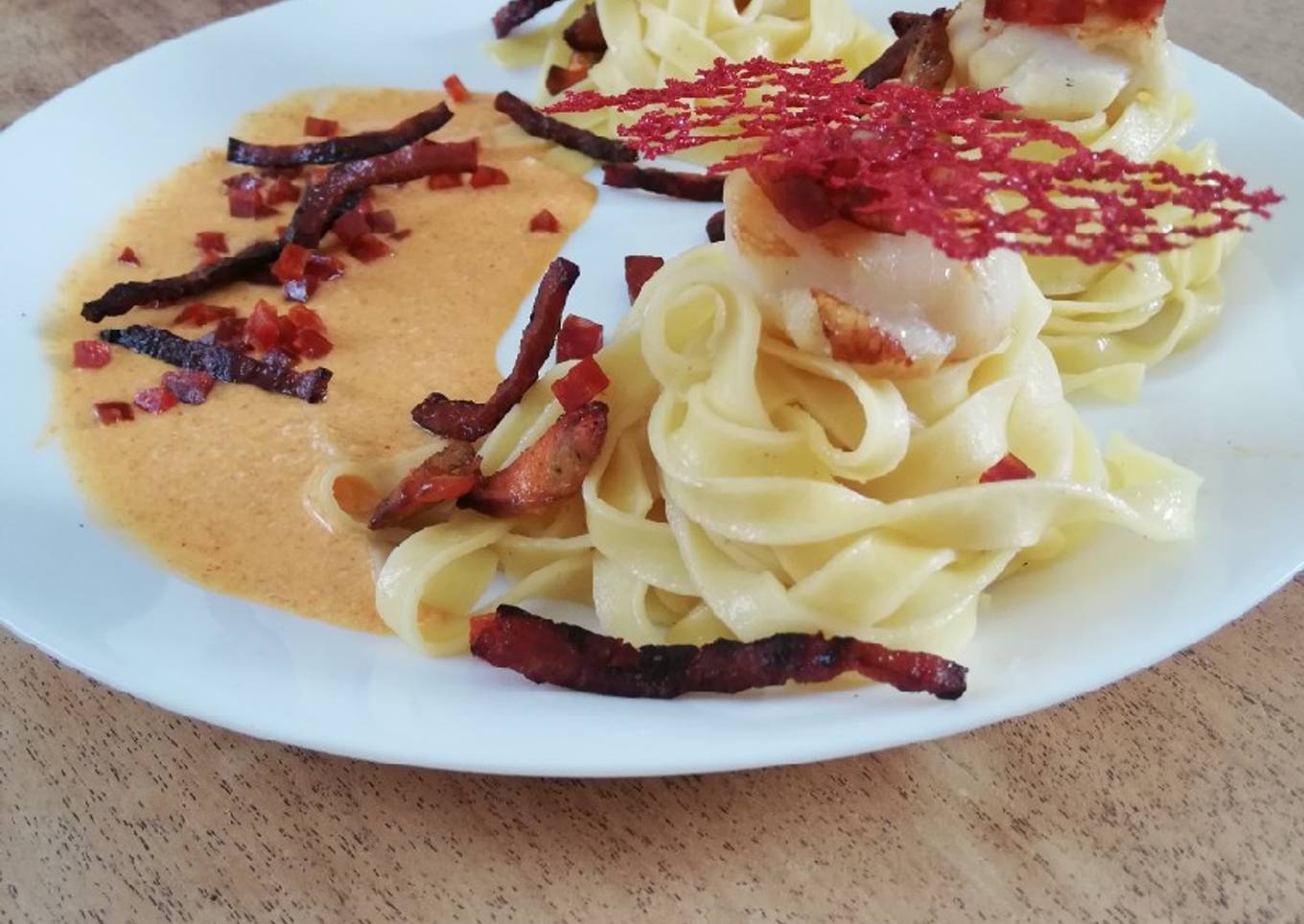 Saint Jacques et tagliatelles au chorizo
