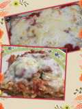 Reciclado de fideos con boloñesa (falsa moussaka)