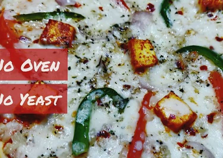 No yeast No Oven Paneer Tikka Pizza