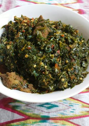 A picture of Afang soup.