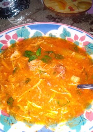 صورة لوصفة شوربة (جاري) فريك على طريقتي 😋👌👍